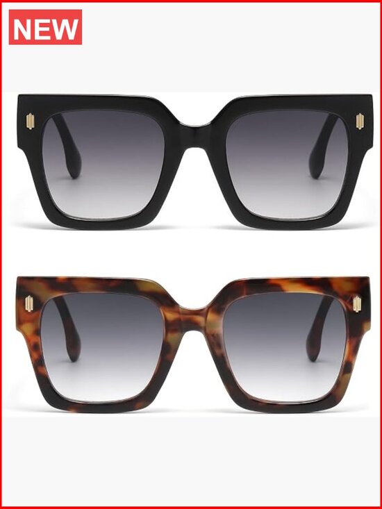 Oversized Sunglasses UV400 Protection 2-Pack Lightweight Frame main image 5